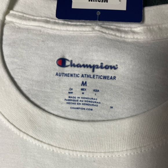 Champion Authentic Athletic Wear T-shirt Size M - Brand NEW - White - Big Logo - Picture 4 of 4